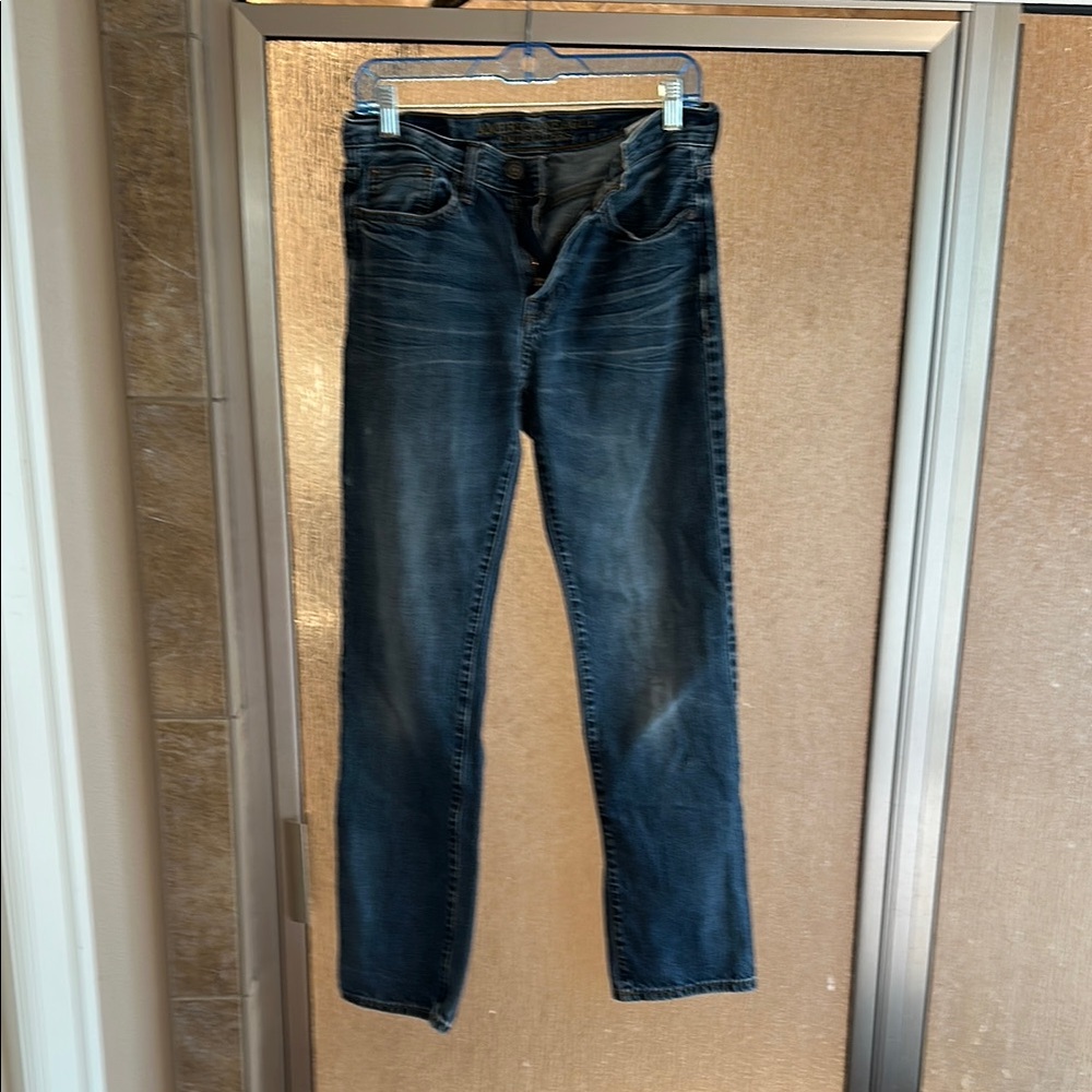 American Eagle Outfitters Dark Blue Straight Leg Jeans